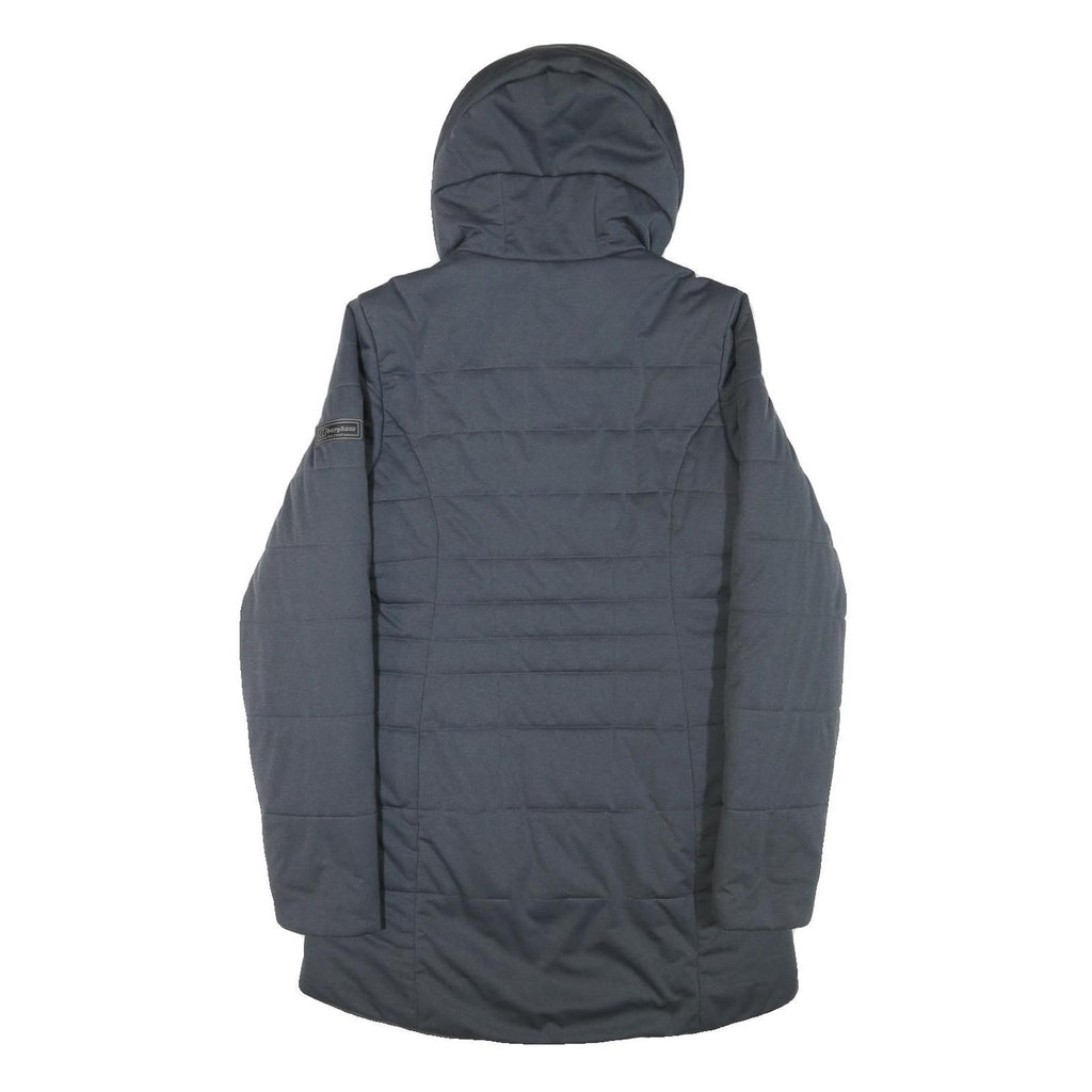 BERGHAUS Womens Black Outdoor Jacket UK 12 Polyester Blend Zip Hooded Quilted