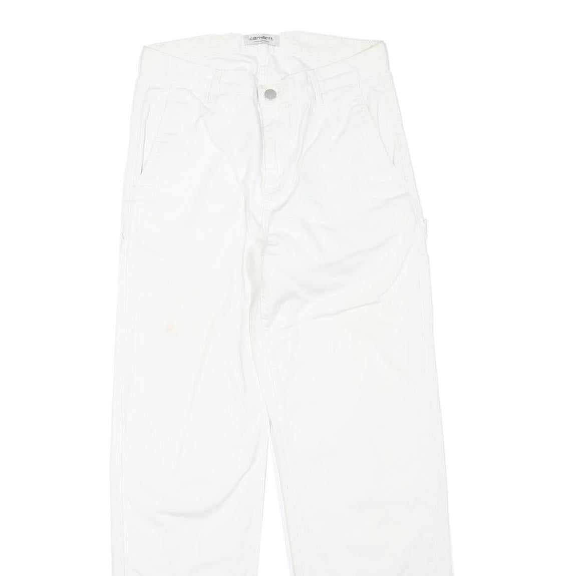 CARHARTT Womens White Cotton Blend Regular Straight Trousers W28 L30 Workwear