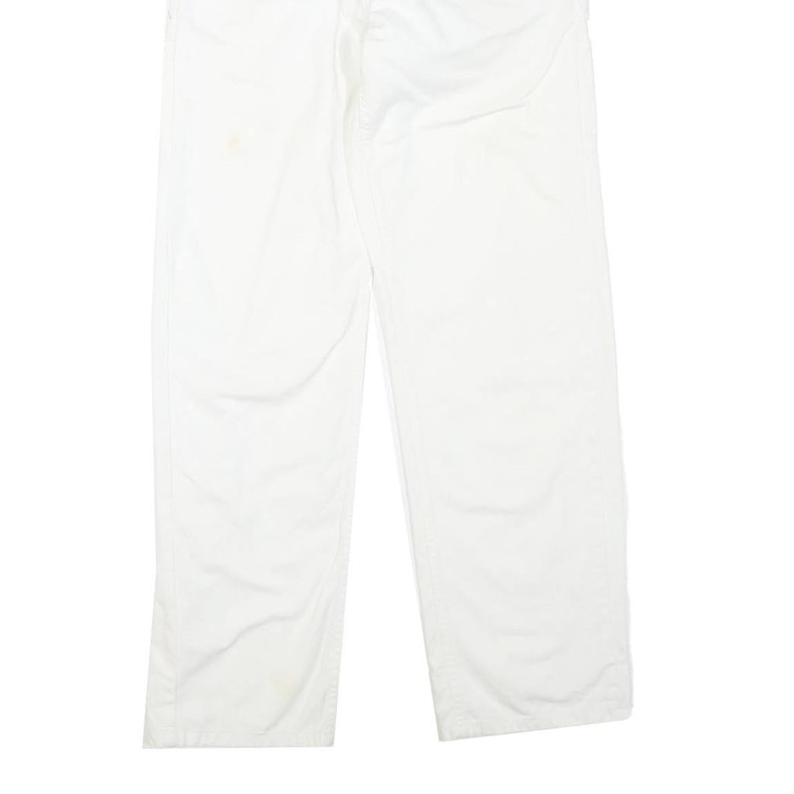CARHARTT Womens White Cotton Blend Regular Straight Trousers W28 L30 Workwear