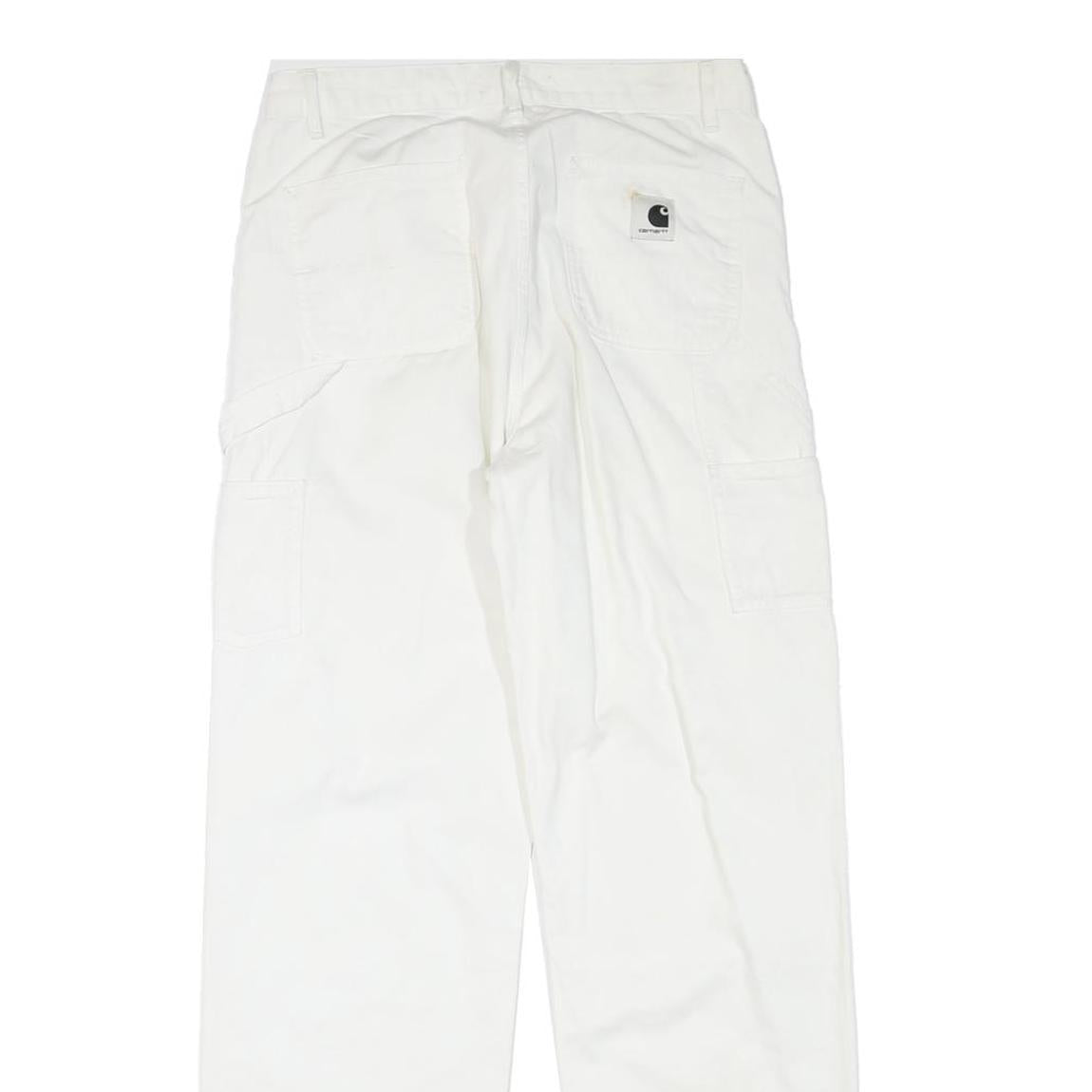 CARHARTT Womens White Cotton Blend Regular Straight Trousers W28 L30 Workwear
