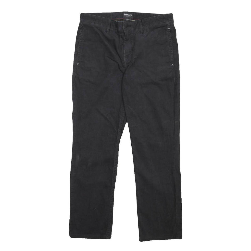 TIMBERLAND Mens Regular Black Cotton Blend Zip Trousers W32 L29 Casual Wear