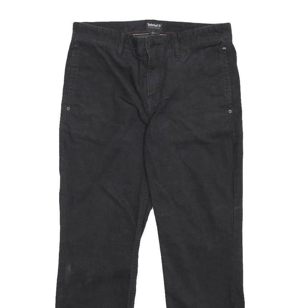 TIMBERLAND Mens Regular Black Cotton Blend Zip Trousers W32 L29 Casual Wear