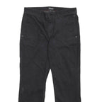 TIMBERLAND Mens Regular Black Cotton Blend Zip Trousers W32 L29 Casual Wear