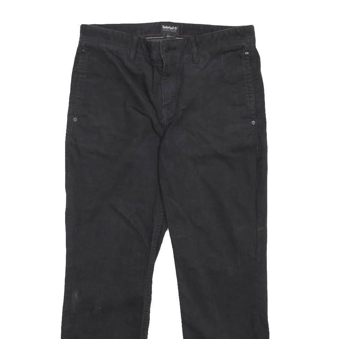 TIMBERLAND Mens Regular Black Cotton Blend Zip Trousers W32 L29 Casual Wear