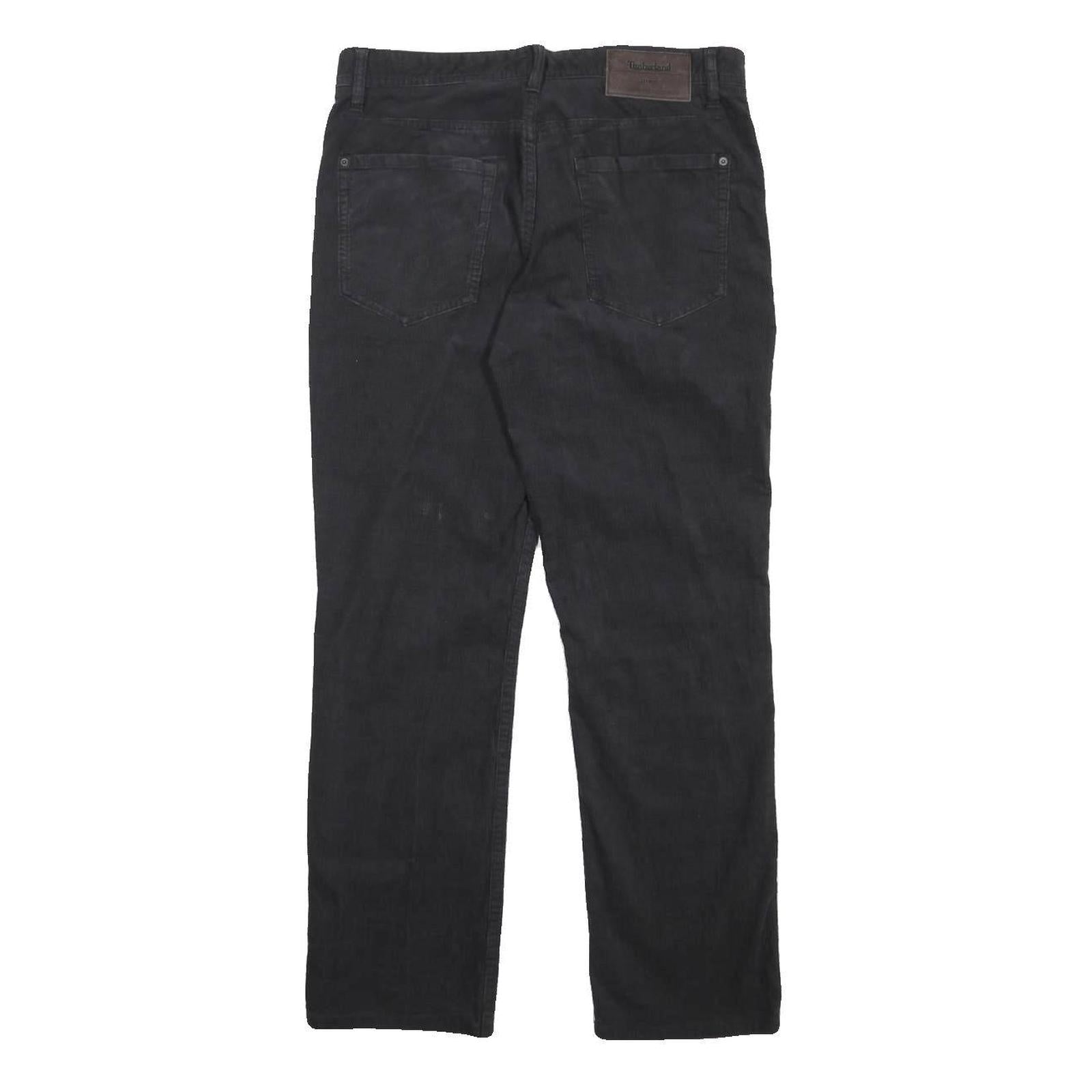 TIMBERLAND Mens Regular Black Cotton Blend Zip Trousers W32 L29 Casual Wear
