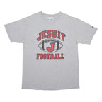CHAMPION Mens Grey Jesuit Football Graphic T-Shirt XL Short Sleeve Crew Neck