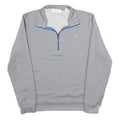 CALVIN KLEIN Mens Grey Pullover Plain 1/4 Zip Jumper S Polyester Blend