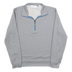 CALVIN KLEIN Mens Grey Pullover Plain 1/4 Zip Jumper S Polyester Blend