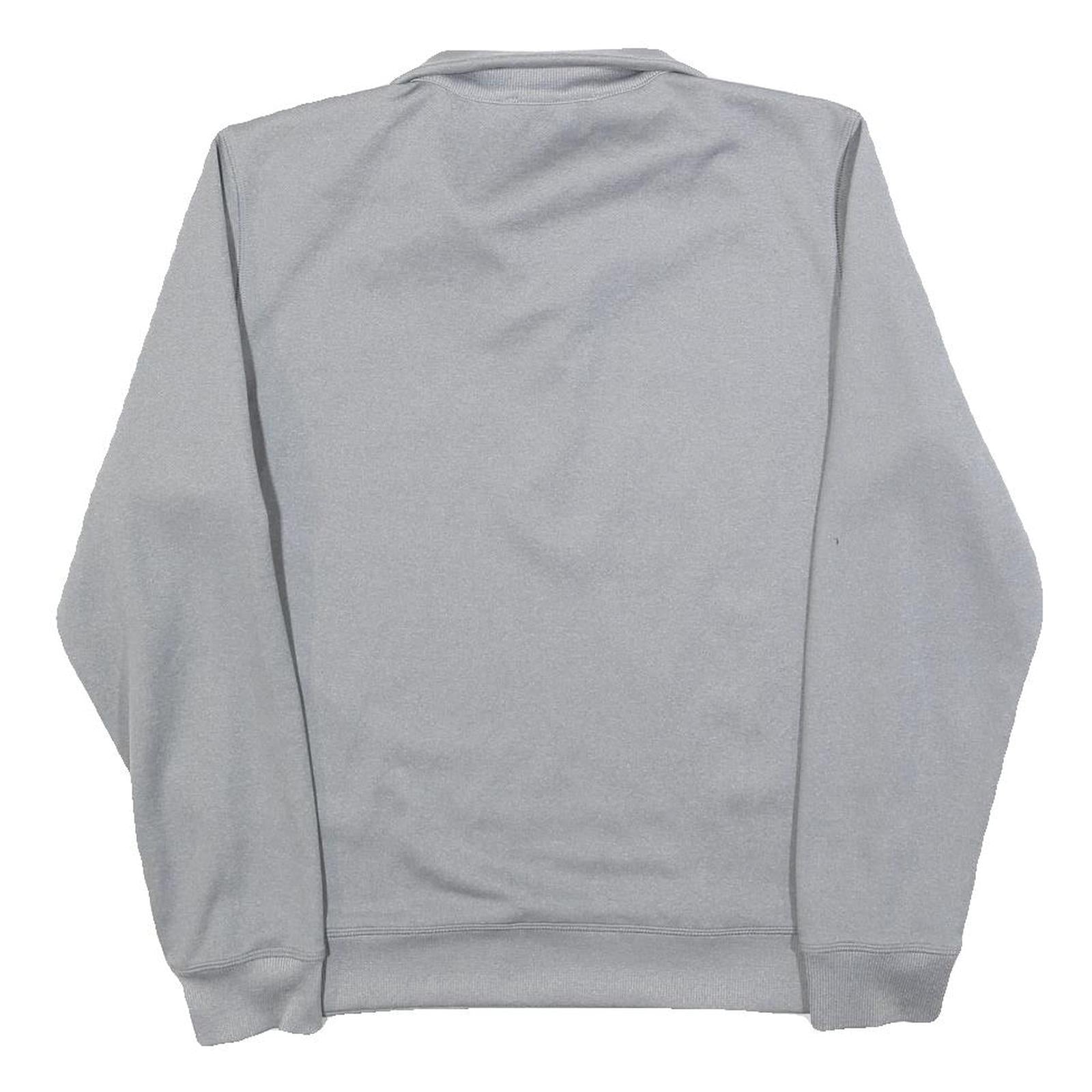 CALVIN KLEIN Mens Grey Pullover Plain 1/4 Zip Jumper S Polyester Blend