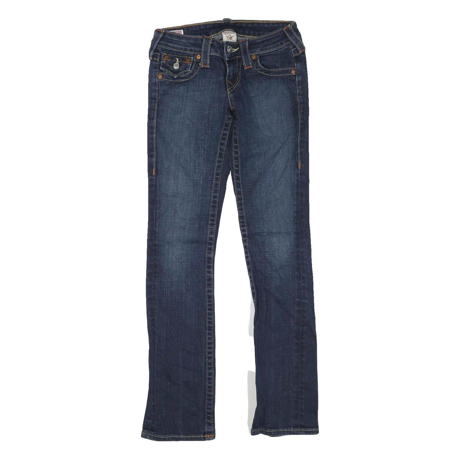 TRUE RELIGION Womens Jeans Blue Regular Straight Denim Medium W24 L30 Classic