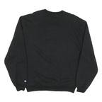 CHAMPION Mens Black L Crew Neck Cotton Blend Sweatshirt Logo Patch