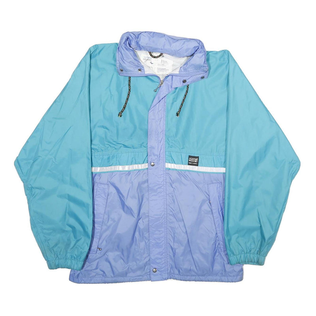 AQUA GUARD Mens Blue & Lilac Waterproof Jacket L Polyamide Blend Plain