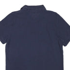 TOMMY HILFIGER Mens Blue Short Sleeve Plain M Cotton Blend Polo Shirt Classic