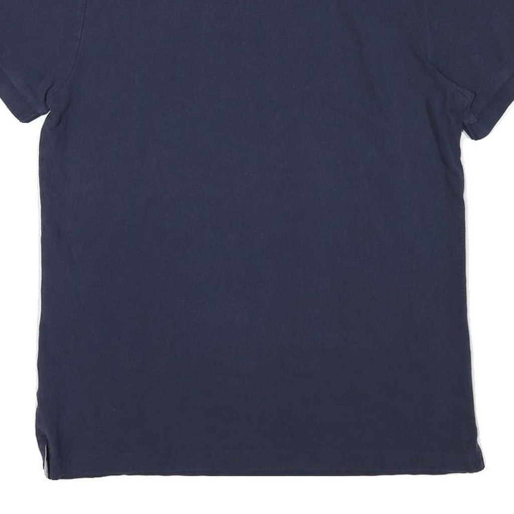 TOMMY HILFIGER Mens Blue Short Sleeve Plain M Cotton Blend Polo Shirt Classic