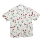 BIAGGINI Womens Cream & Red Floral Shirt S Polyester Floral Summer Casual