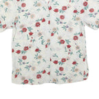 BIAGGINI Womens Cream & Red Floral Shirt S Polyester Floral Summer Casual
