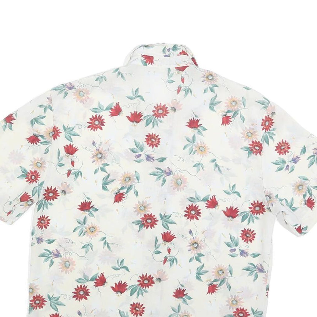 BIAGGINI Womens Cream & Red Floral Shirt S Polyester Floral Summer Casual