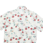 BIAGGINI Womens Cream & Red Floral Shirt S Polyester Floral Summer Casual