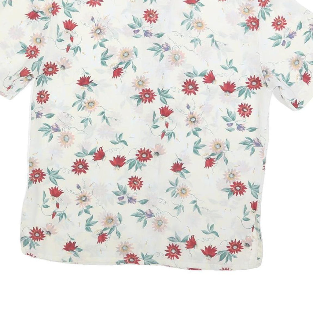 BIAGGINI Womens Cream & Red Floral Shirt S Polyester Floral Summer Casual
