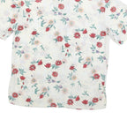 BIAGGINI Womens Cream & Red Floral Shirt S Polyester Floral Summer Casual