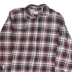 JACHS Mens Red Black & White Plaid Shirt L Cotton Blend Casual Long Sleeve