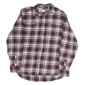 JACHS Mens Red Black & White Plaid Shirt L Cotton Blend Casual Long Sleeve