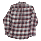 JACHS Mens Red Black & White Plaid Shirt L Cotton Blend Casual Long Sleeve