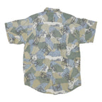 EAGLE Mens Green Blue Printed Cotton Blend Shirt L Casual Summer Beachwear