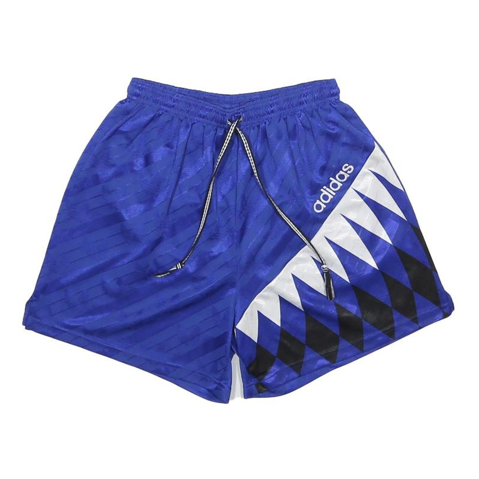 ADIDAS Womens Shorts Blue & White Geometric XS W22 Sports Casual Fit