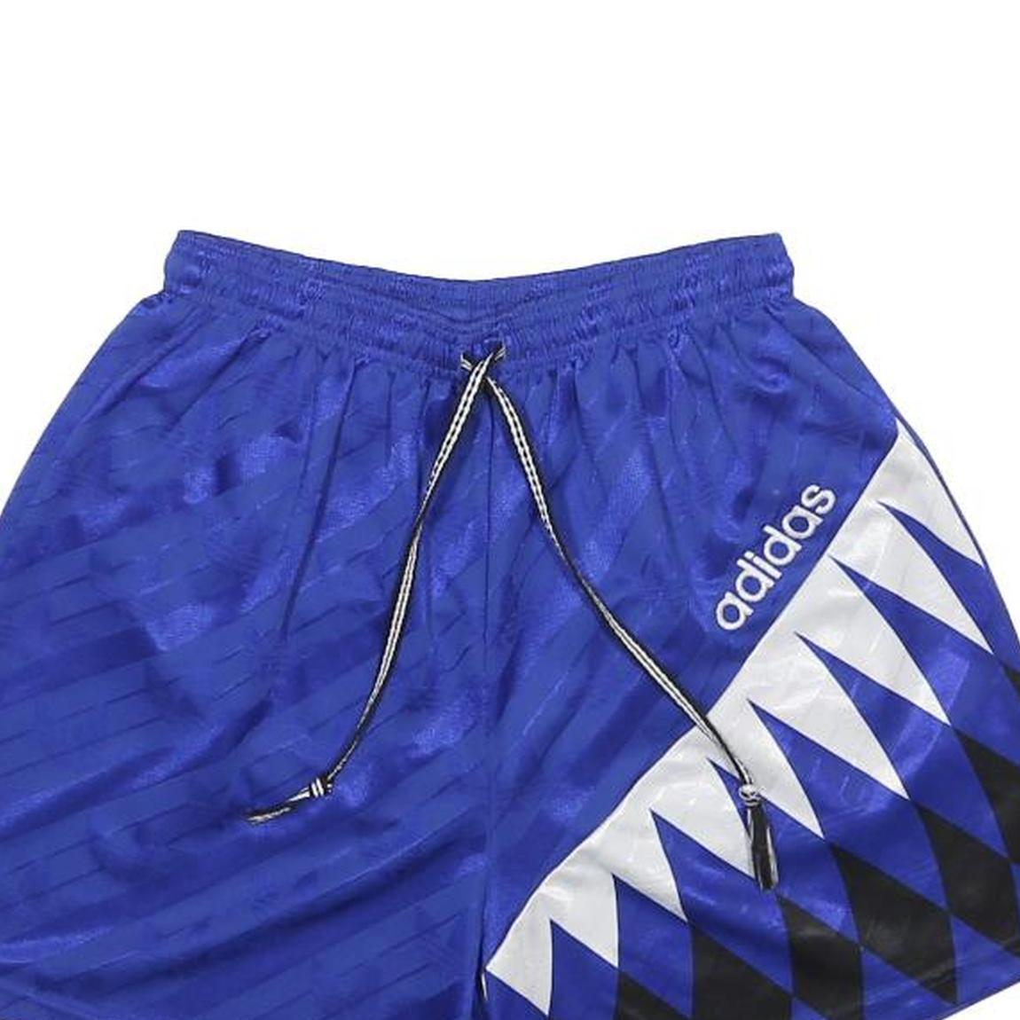 ADIDAS Womens Shorts Blue & White Geometric XS W22 Sports Casual Fit