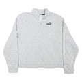 PUMA Womens Grey 1/4 Zip Sweatshirt 3XL Cotton Blend Pullover Casual