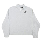 PUMA Womens Grey 1/4 Zip Sweatshirt 3XL Cotton Blend Pullover Casual