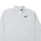PUMA Womens Grey 1/4 Zip Sweatshirt 3XL Cotton Blend Pullover Casual