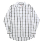 LEVI'S Mens White & Black Check Shirt M Cotton Blend Casual Long Sleeve Button