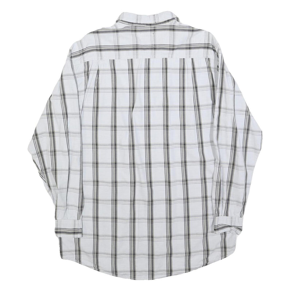 LEVI'S Mens White & Black Check Shirt M Cotton Blend Casual Long Sleeve Button
