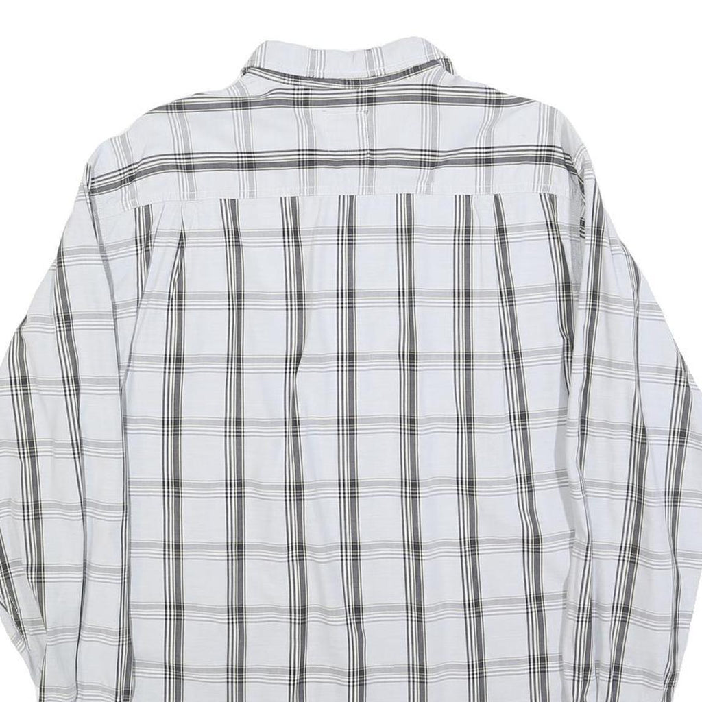 LEVI'S Mens White & Black Check Shirt M Cotton Blend Casual Long Sleeve Button