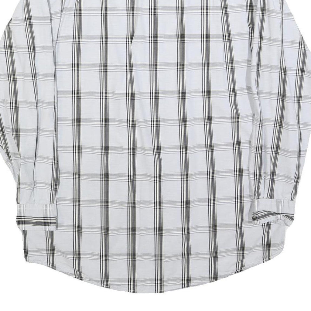 LEVI'S Mens White & Black Check Shirt M Cotton Blend Casual Long Sleeve Button