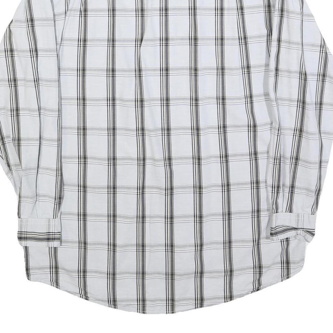 LEVI'S Mens White & Black Check Shirt M Cotton Blend Casual Long Sleeve Button