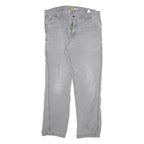 CARHARTT Mens Cotton Blend Grey Relaxed Fit Straight Leg Trousers W34 L29