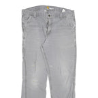 CARHARTT Mens Cotton Blend Grey Relaxed Fit Straight Leg Trousers W34 L29