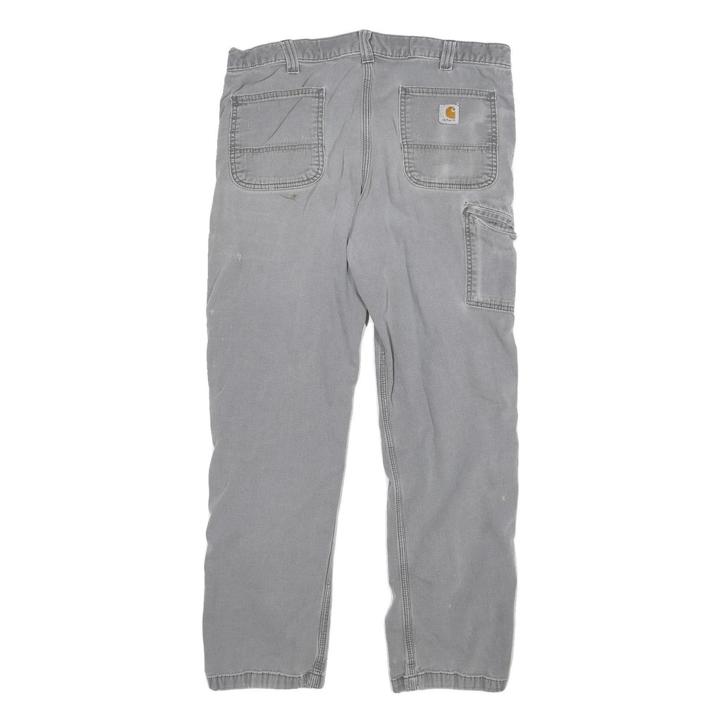 CARHARTT Mens Cotton Blend Grey Relaxed Fit Straight Leg Trousers W34 L29