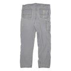 CARHARTT Mens Cotton Blend Grey Relaxed Fit Straight Leg Trousers W34 L29