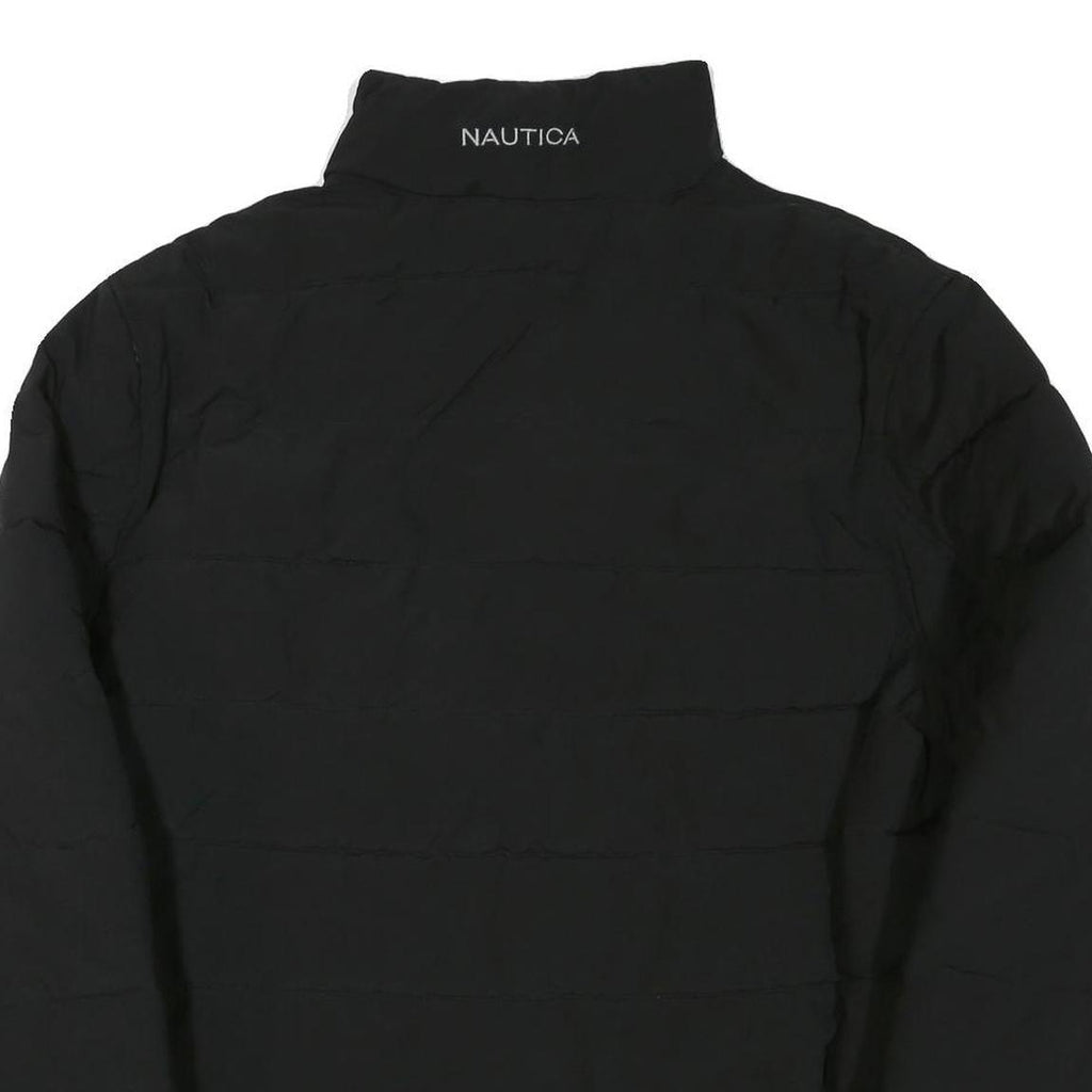 NAUTICA Mens Black Jacket L Polyester Blend Zip Puffer Casual Warm