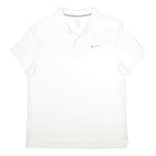 NIKE Mens White Polo Shirt XL Short Sleeve Plain Cotton Classic Casual