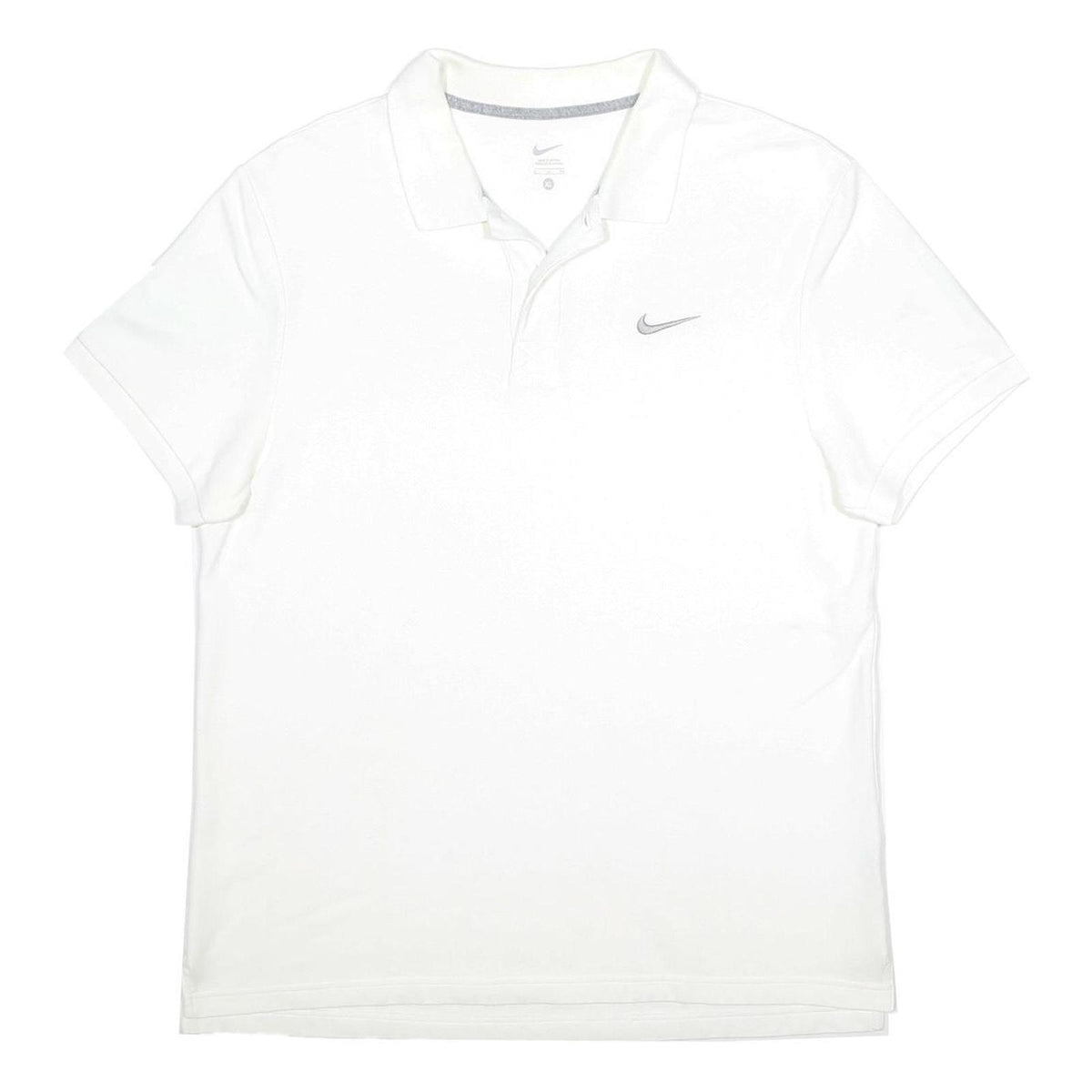 NIKE Mens White Polo Shirt XL Short Sleeve Plain Cotton Classic Casual