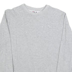 FILA Mens Grey Crew Neck S Embroidered Logo Sweatshirt Cotton Blend