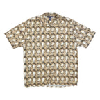IVY CREW Mens Brown Check Rayon Shirt M Casual Short Sleeve Button Collar