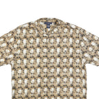 IVY CREW Mens Brown Check Rayon Shirt M Casual Short Sleeve Button Collar
