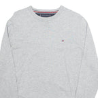 TOMMY HILFIGER Mens Jumper Grey Tight Knit Silk S