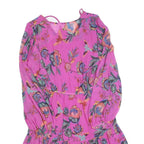 MONSOON Womens Pink Floral Day Viscose Long Sleeve Mini Dress Size S
